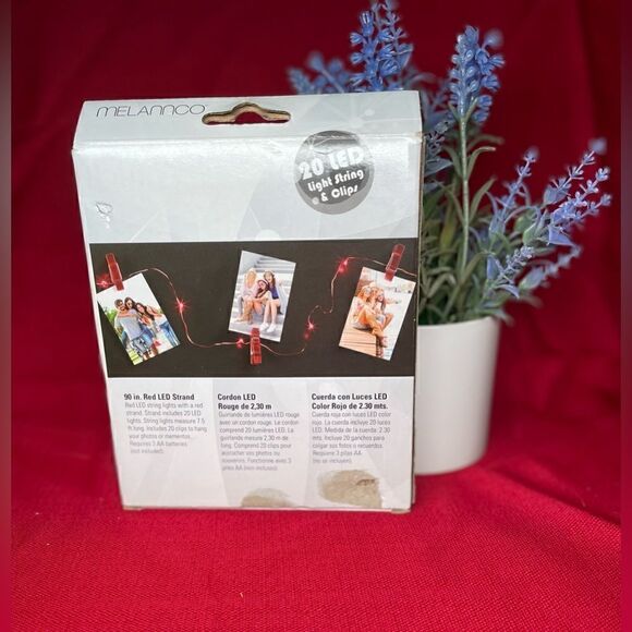 20 NEW! Red LED Light Strand & 20 Red Clips - 90” Strand Mellannco - Picture 3 of 7